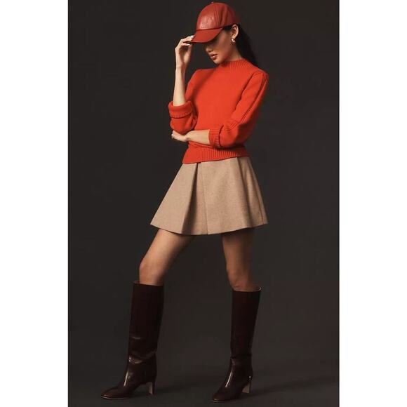 Anthropologie Dresses & Skirts - NWT Anthropologie Mare Mare Twofer Mock-Neck Sweater dress Sz S Red 9A401